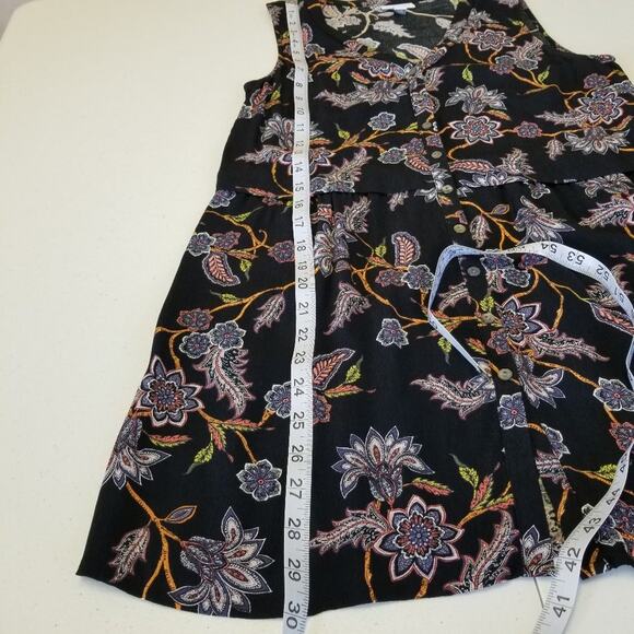 J. Jill Blue Floral Multi Color Tunic Top Silky Feel Size XS - Picture 5 of 6